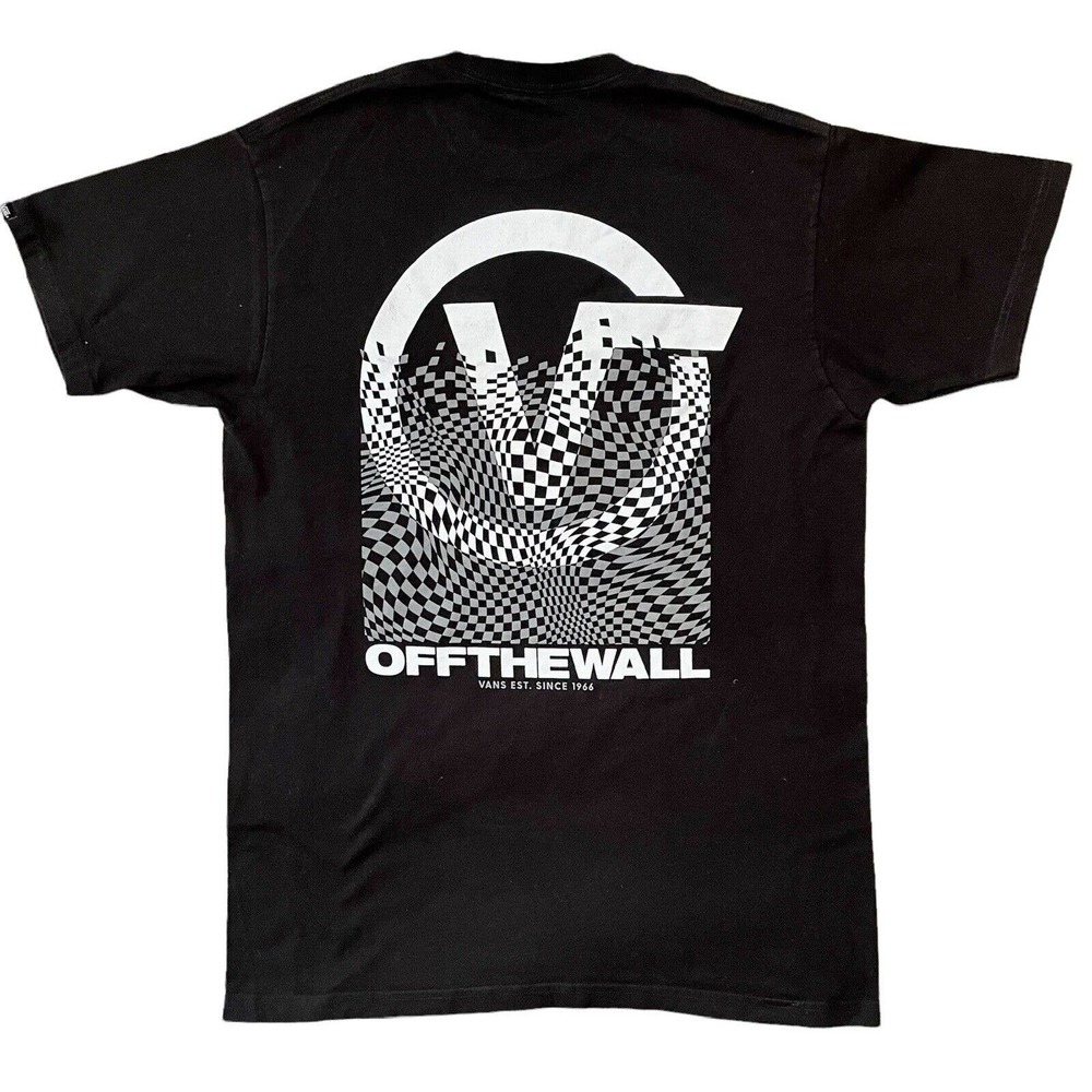 Vans Black Pixelated Logo Short Sleeve T-Shirt Size M